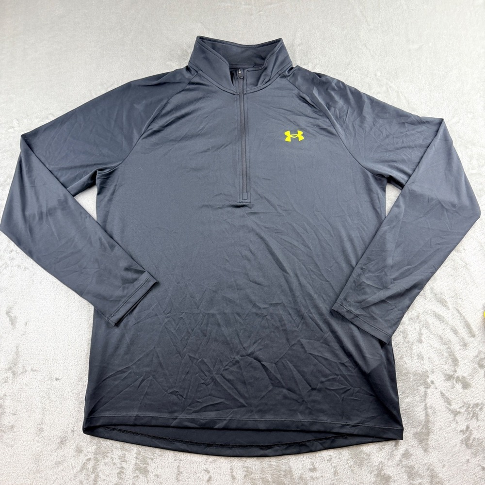 Under Armour Men's XL Loose Fit Quarter Zip Pullover Black Logo Activewear
